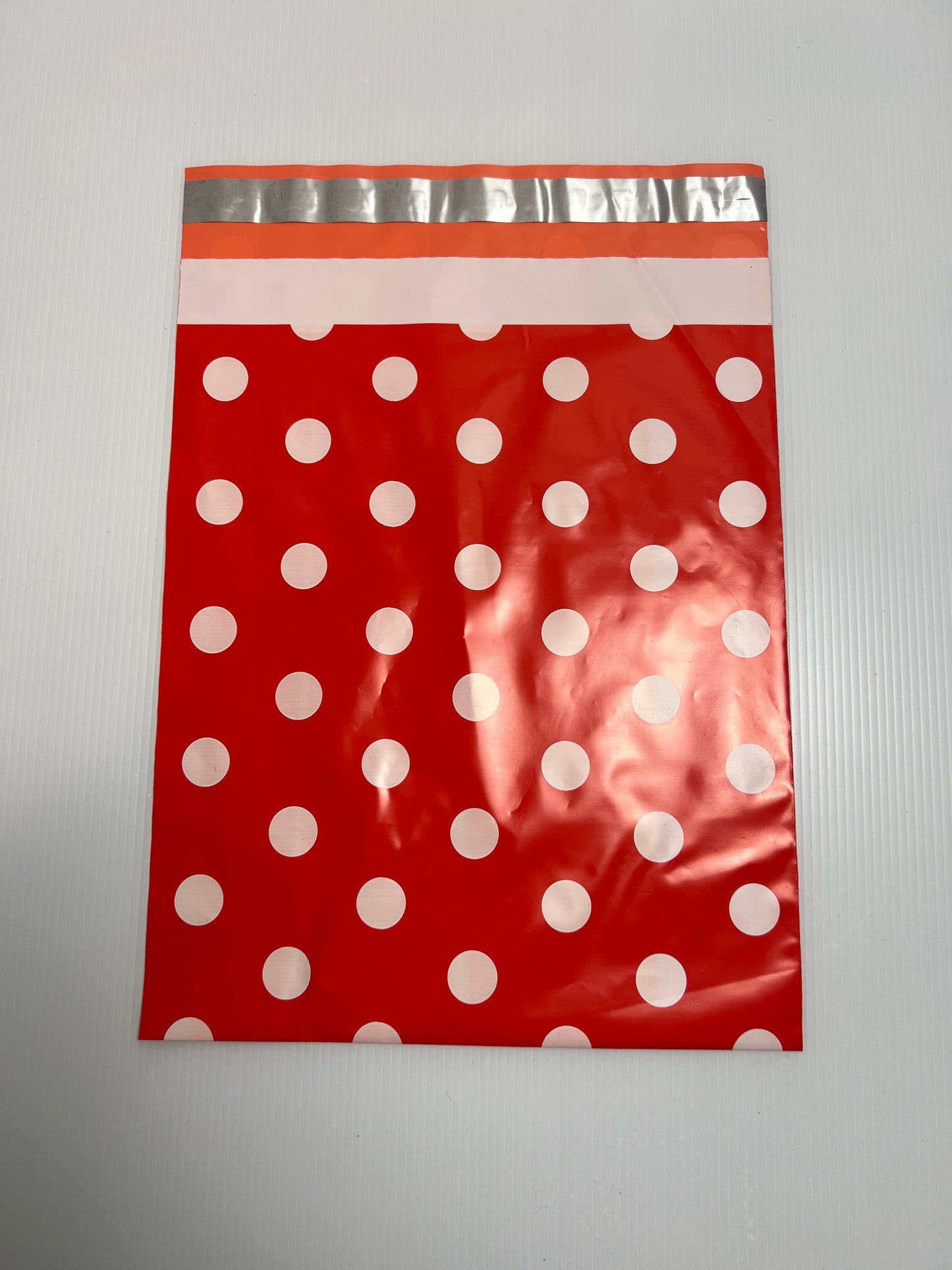 10x13 Premium Poly Mailer-Red Polka Dots