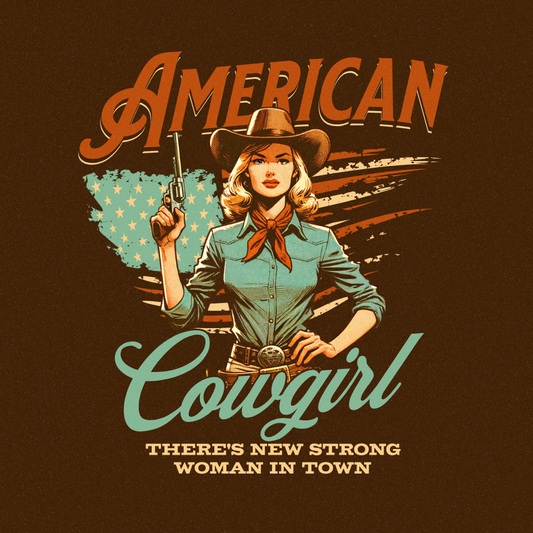 DTF TRANSFER American cowgirl for T-Shirts & Hoodie
