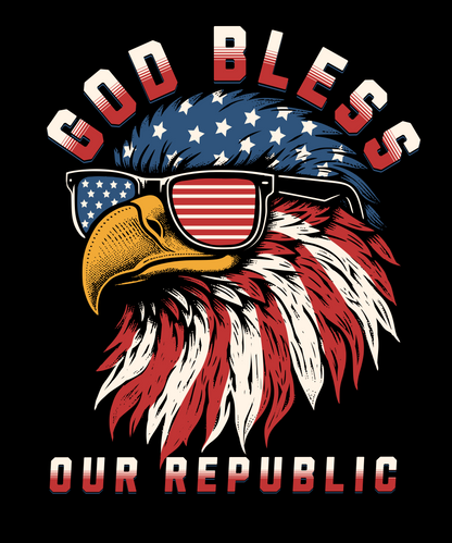 DTF TRANSFER God Bless our republic for T-Shirts & Hoodies