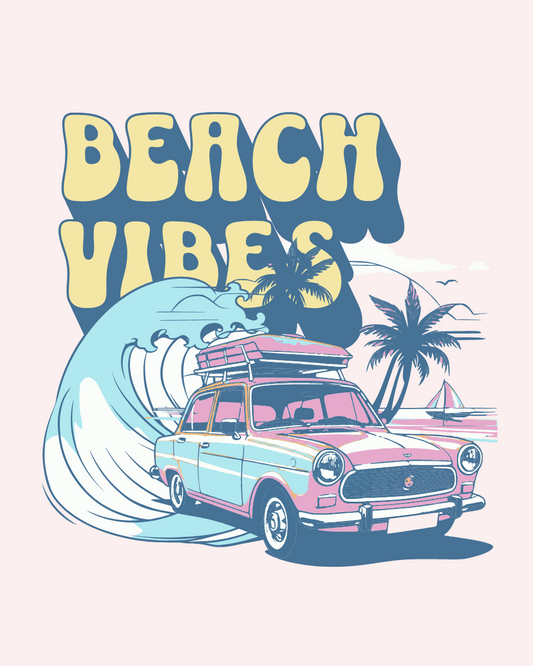 DTF TRANSFER Beach Vibes for T-Shirts & Hoodies