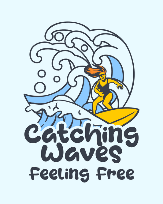 DTF TRANSFER Catching Waves for T-Shirts & Hoodies