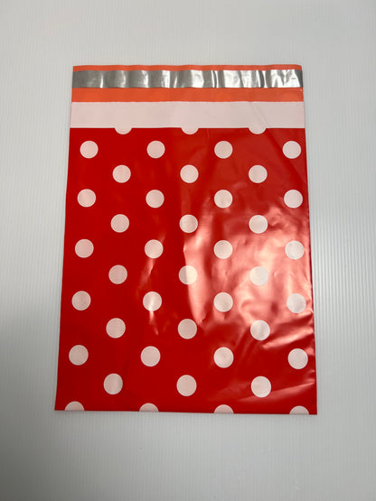 10x13 Premium Poly Mailer-Red Polka Dots