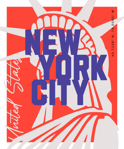 DTF TRANSFER New York City Typography for T-Shirts & Hoodies