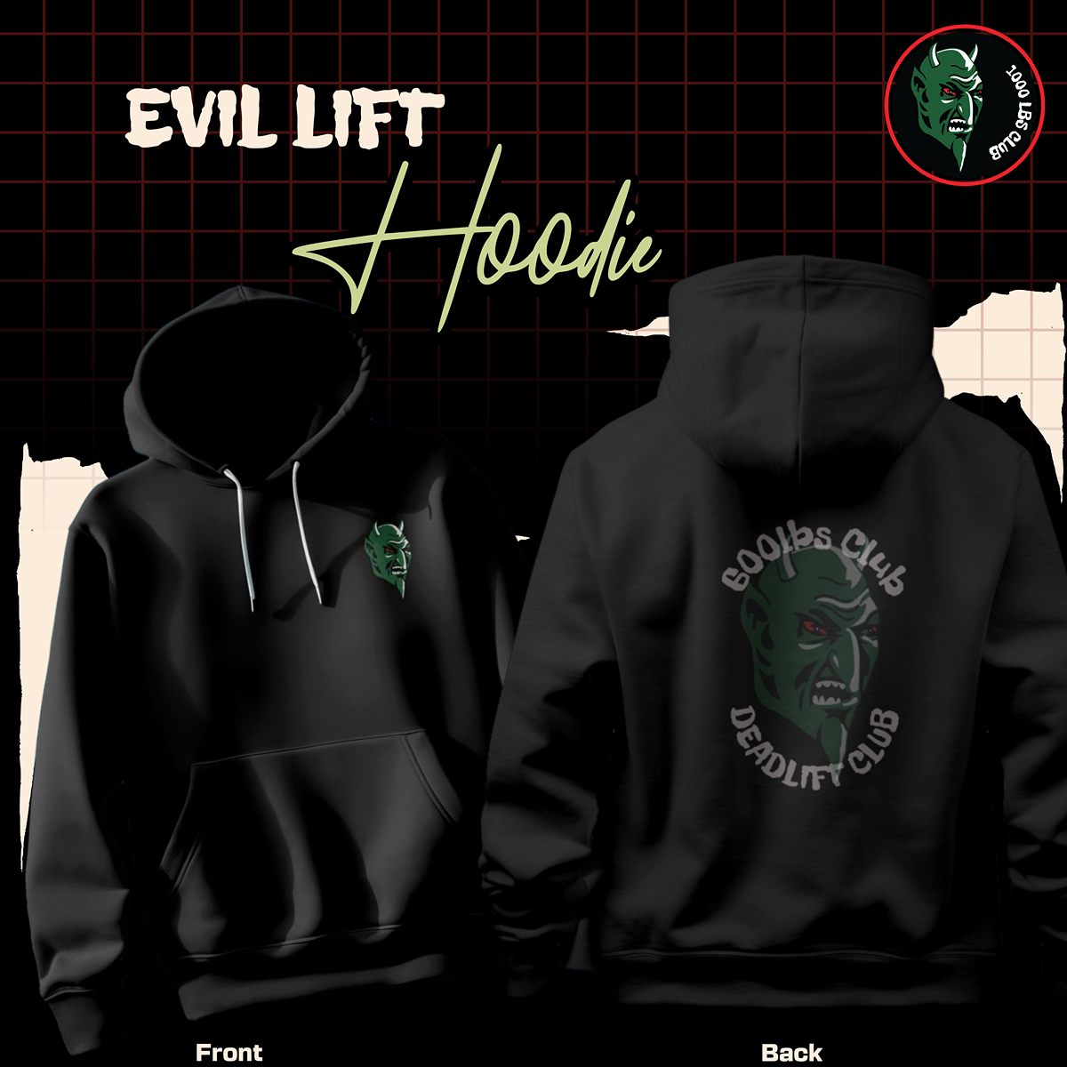 EVIL LIFT - 600LBS Club Hoodie Deadlift